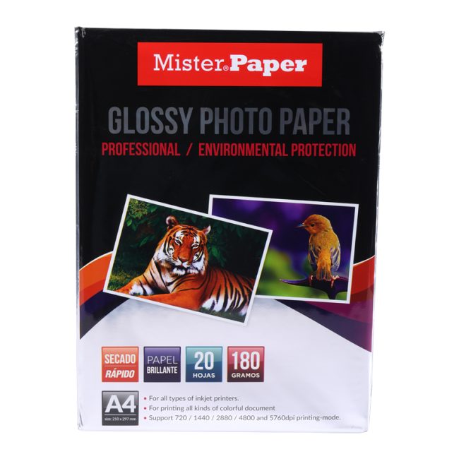 Papel fotográfico Glossy A4 - 180gr